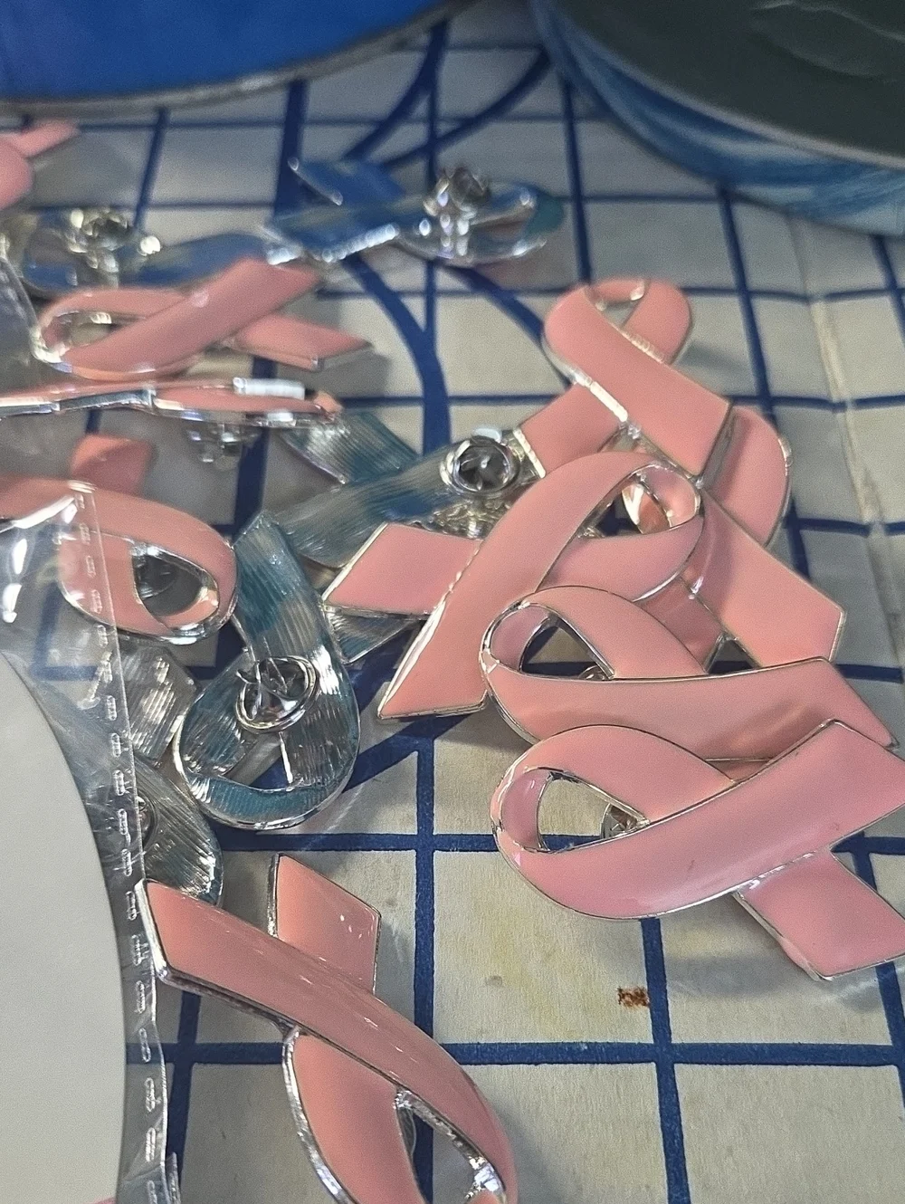 Pink Ribbon Breast Cancer Awareness Pin - Pack